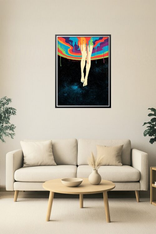 Cosmic Drip – Surreal Melting Rainbow Art Poster picture