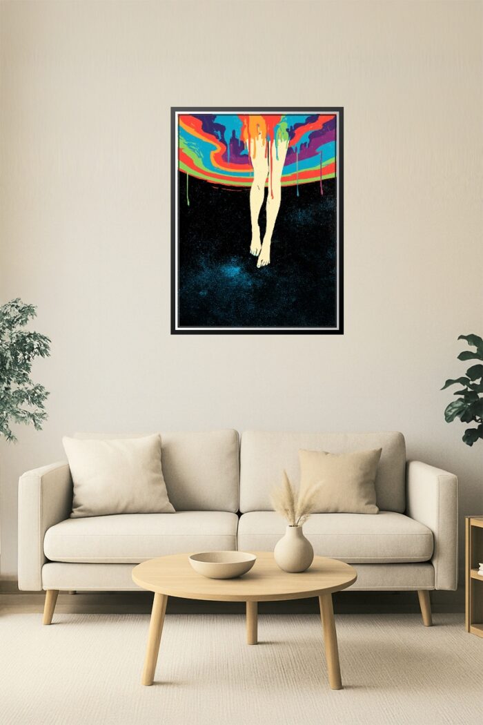 Cosmic Drip – Surreal Melting Rainbow Art Poster picture