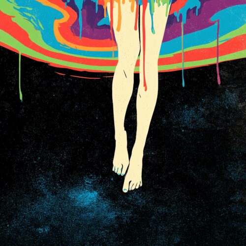 Cosmic Drip – Surreal Melting Rainbow Art Poster picture