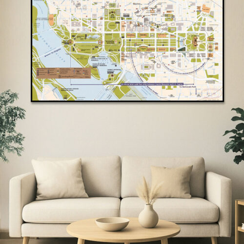 Washington D.C. National Mall Tourist Poster Map – Landmarks, Memorials & Metro Access picture
