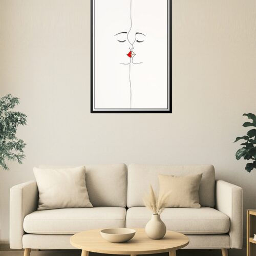 One-Line Kiss – Minimalist Isekai Anime Style Art Poster picture