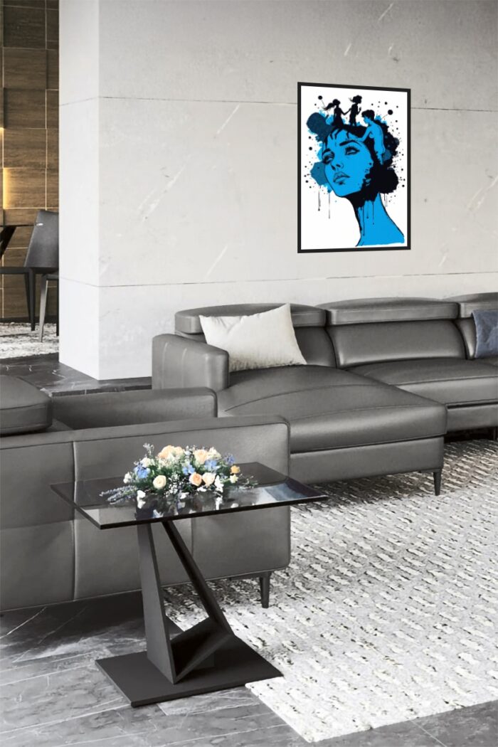 Mindscape – Surreal Pop Art Portrait in Blue & Black picture