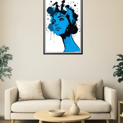 Mindscape – Surreal Pop Art Portrait in Blue & Black picture