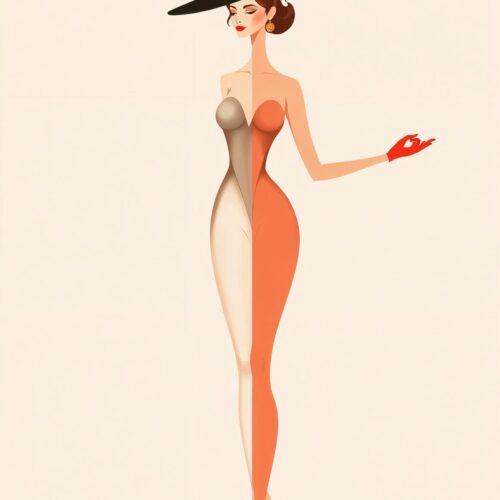 Divine Balance – Art Deco Fashion Silhouette Poster picture