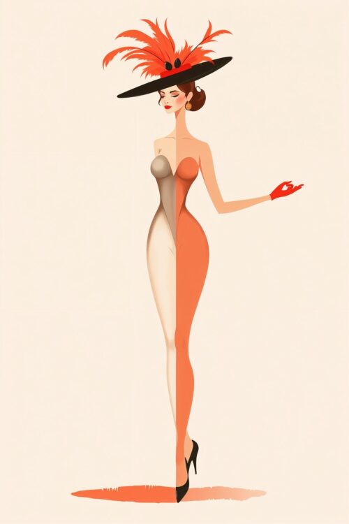 Divine Balance – Art Deco Fashion Silhouette Poster picture