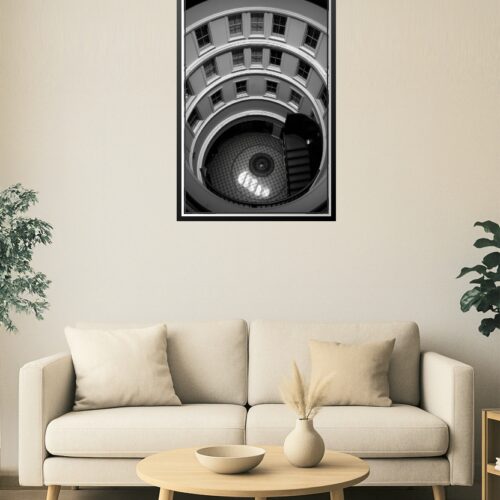 Architectural Spiral – Monochrome Stairwell Geometry picture