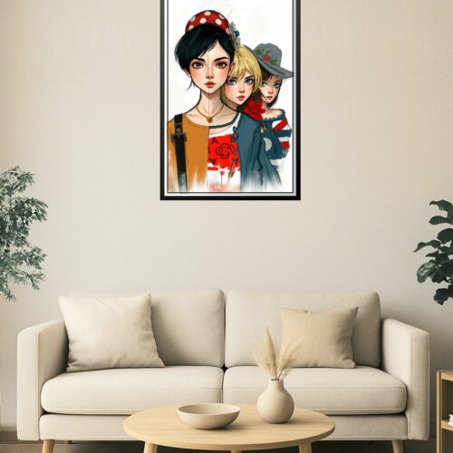 Trio of Timeless Styles – Modern Anime-Inspired Fashion Poster picture