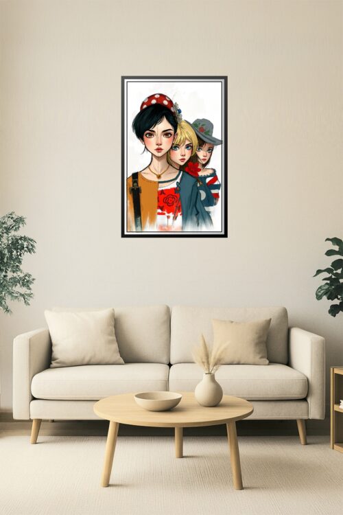 Trio of Timeless Styles – Modern Anime-Inspired Fashion Poster picture
