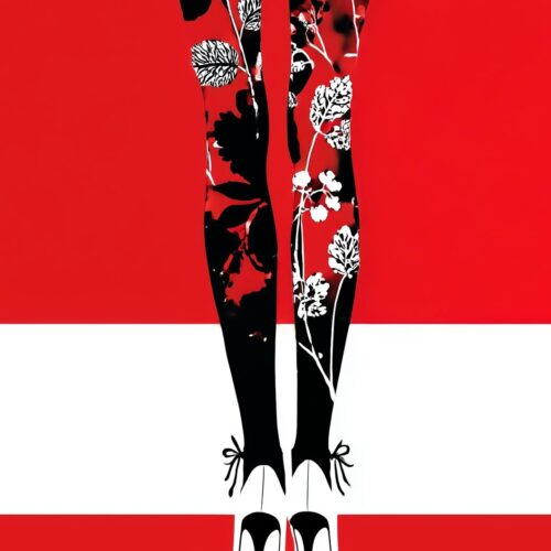 Floral Noir – Legs, High Heel Fashion Art Poster picture