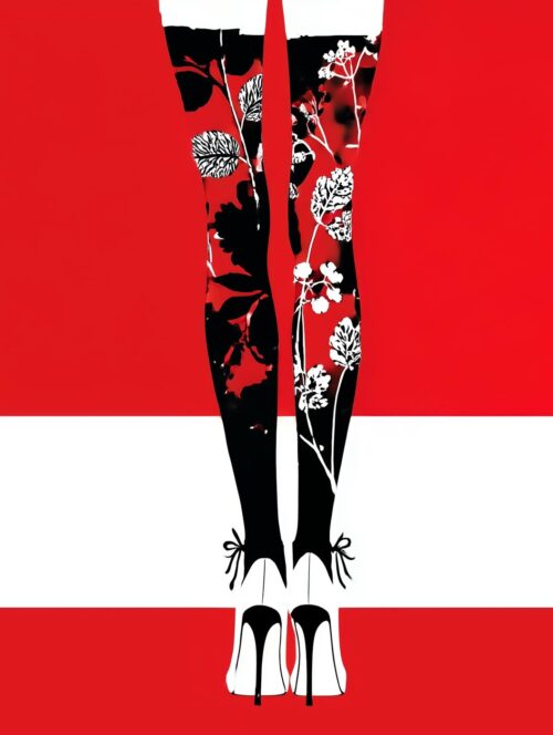 Floral Noir – Legs, High Heel Fashion Art Poster picture