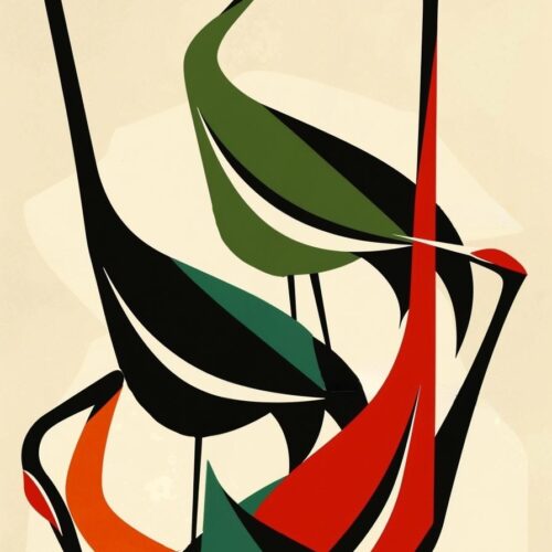 Abstract Crane Dance Art Deco Poster picture