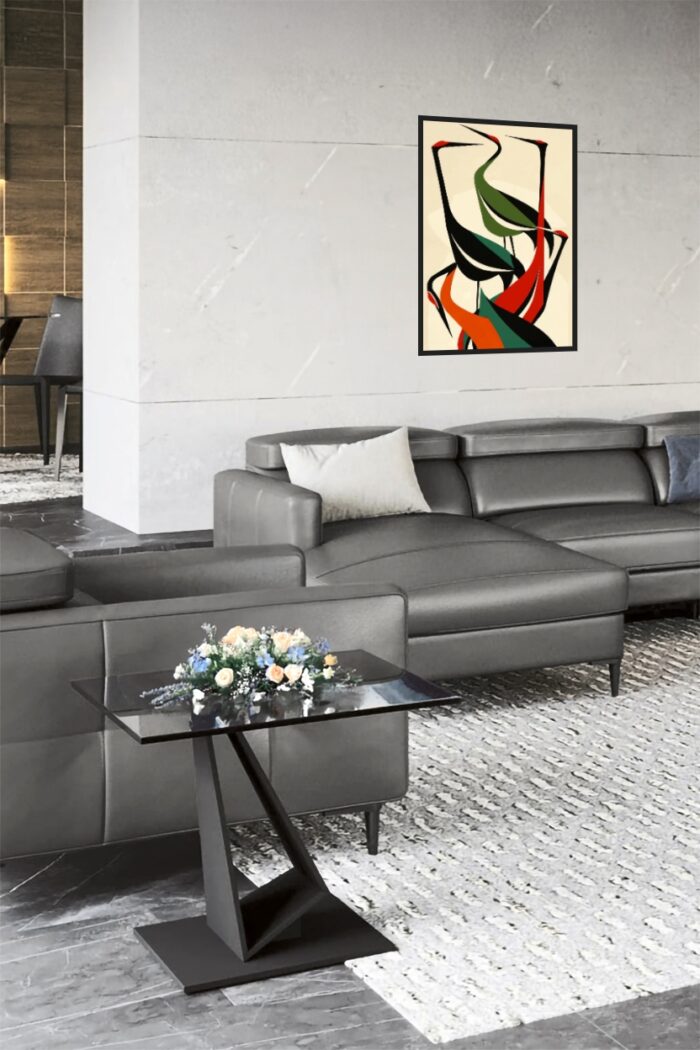 Abstract Crane Dance Art Deco Poster picture