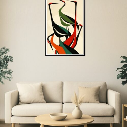 Abstract Crane Dance Art Deco Poster picture