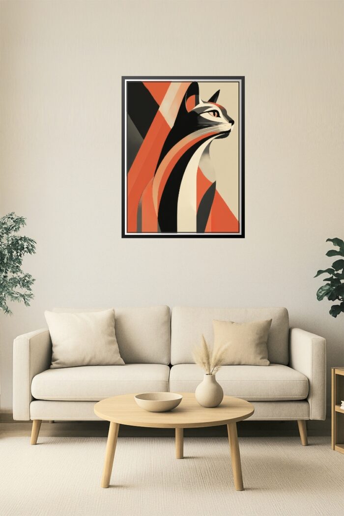 Geometric Cat Art Deco Poster picture