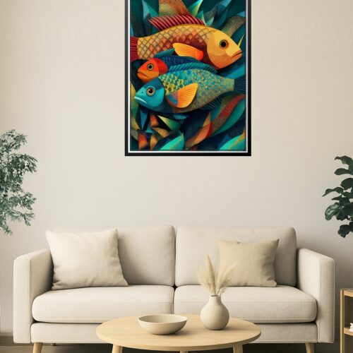 Colorful Tropical Fish Modern Illustration Poster picture