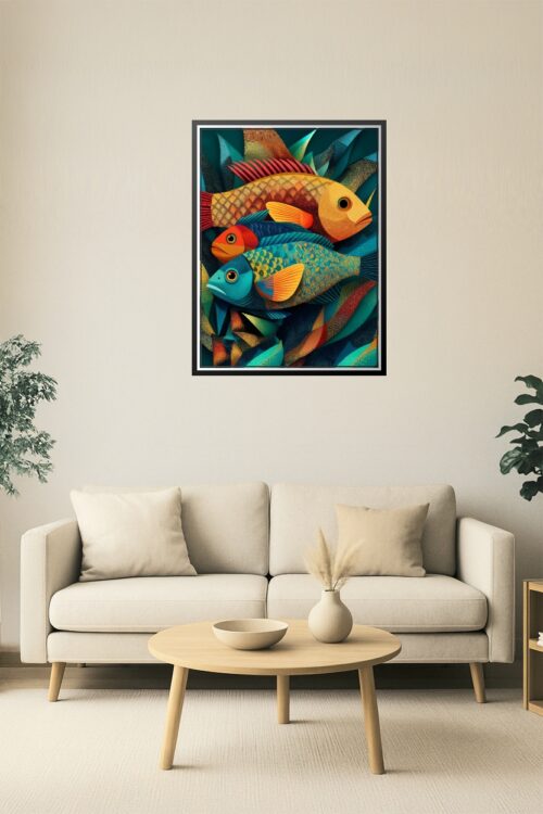 Colorful Tropical Fish Modern Illustration Poster picture