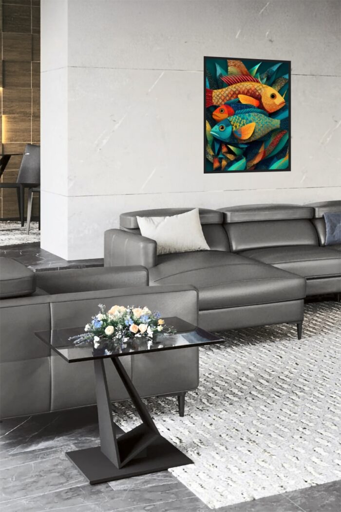 Colorful Tropical Fish Modern Illustration Poster picture