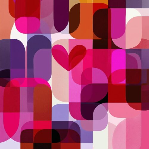 Geometric Love – Modern Abstract Heart Art Poster picture