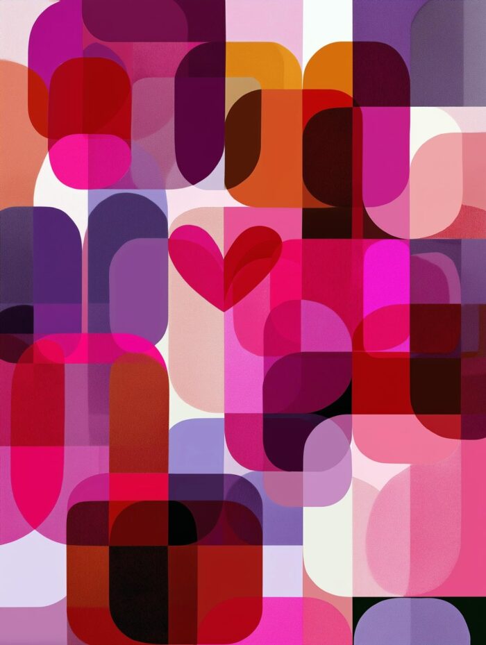 Geometric Love – Modern Abstract Heart Art Poster picture