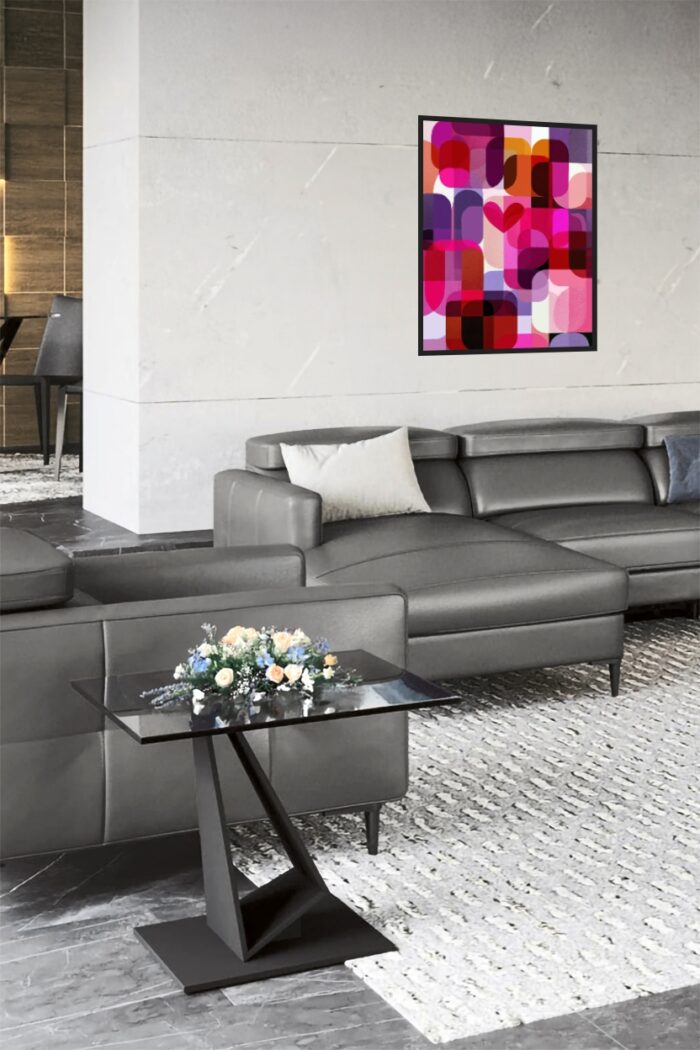 Geometric Love – Modern Abstract Heart Art Poster picture