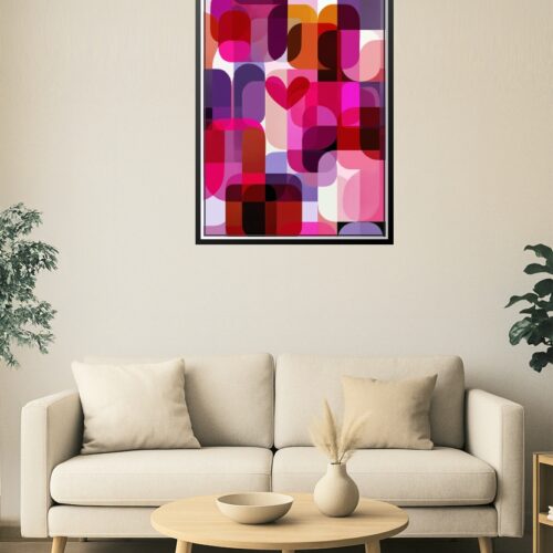 Geometric Love – Modern Abstract Heart Art Poster picture