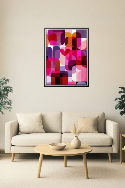 Geometric Love – Modern Abstract Heart Art Poster picture