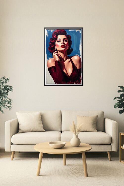 Scarlet Glamour – Vintage Hollywood Portrait Poster picture