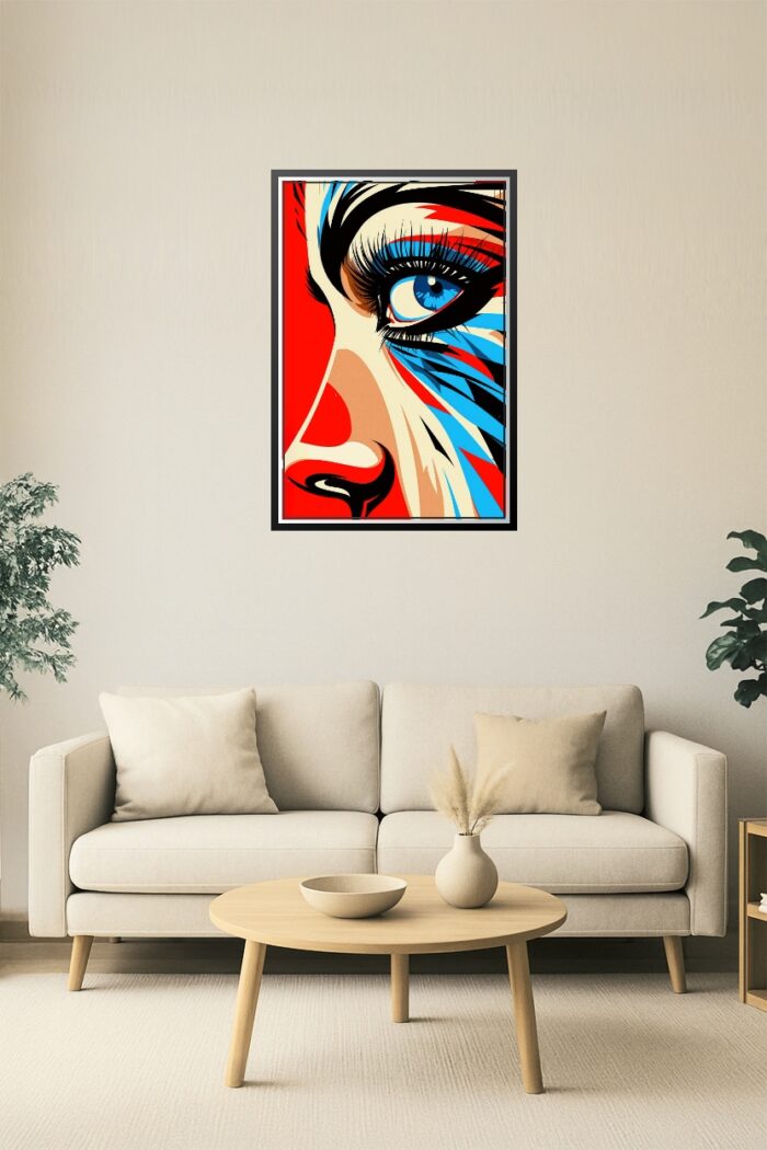 Electric Gaze – Bold Pop Art Eye Poster picture