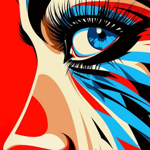 Electric Gaze – Bold Pop Art Eye Poster picture
