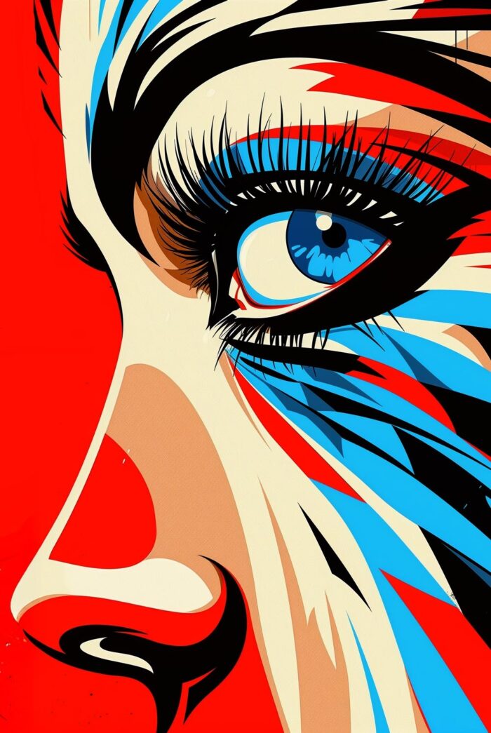 Electric Gaze – Bold Pop Art Eye Poster picture