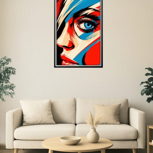 Vivid Vision – Modern Pop Art Woman’s Face Poster picture
