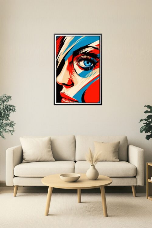 Vivid Vision – Modern Pop Art Woman’s Face Poster picture