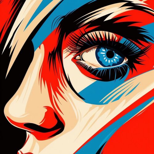 Vivid Vision – Modern Pop Art Woman’s Face Poster picture