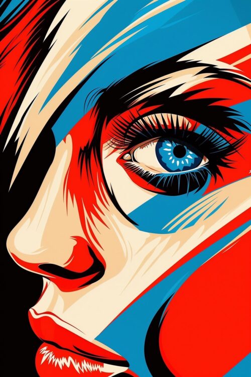Vivid Vision – Modern Pop Art Woman’s Face Poster picture