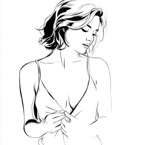Gentle Lines – Minimalist Woman Sketch Poster picture