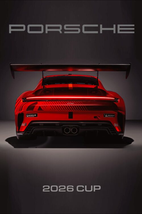 Porsche 911 – 2026 Cup Rear View Racing Poster picture