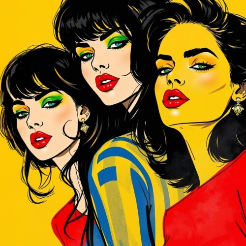Triple Glam – Bold Pop Art Women Portrait Poster picture