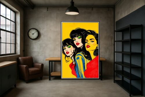 Triple Glam – Bold Pop Art Women Portrait Poster picture