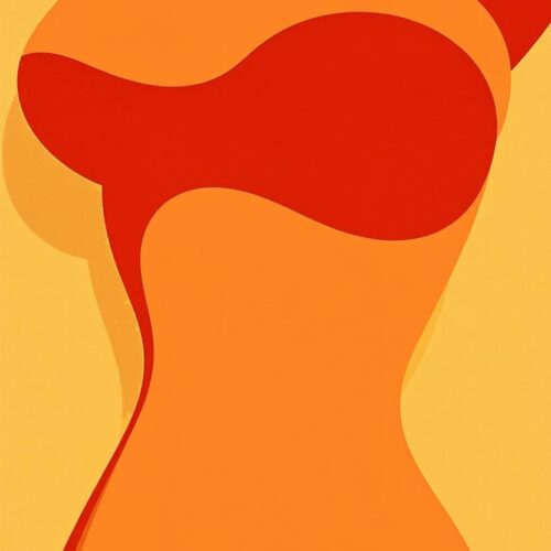Curves in Color – Minimalist Abstract Female Form Poster picture