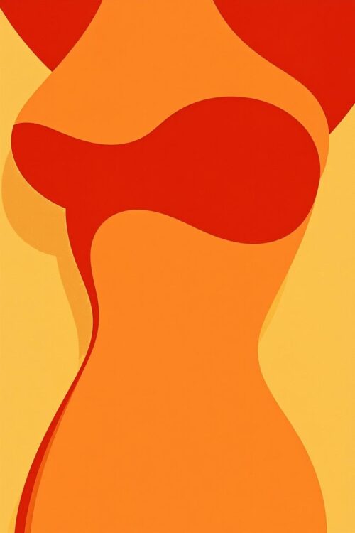 Curves in Color – Minimalist Abstract Female Form Poster picture