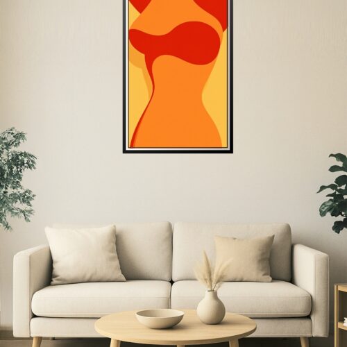 Curves in Color – Minimalist Abstract Female Form Poster picture