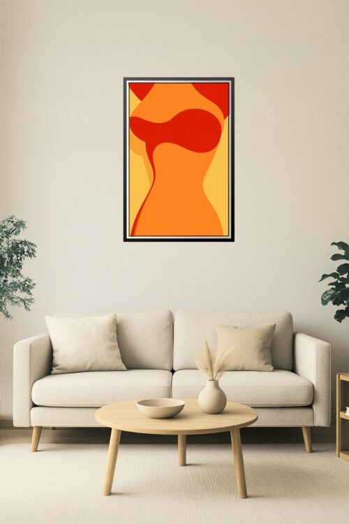 Curves in Color – Minimalist Abstract Female Form Poster picture