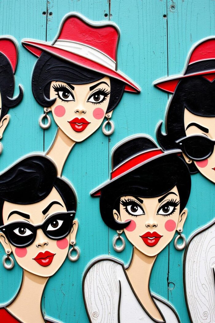 Retro Pop Art Woman Portraits Wall Poster – Vintage Cartoon Style picture