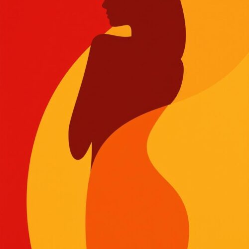 Minimalist Pop Art Female Silhouette Poster – Modern Abstract Wall Art picture
