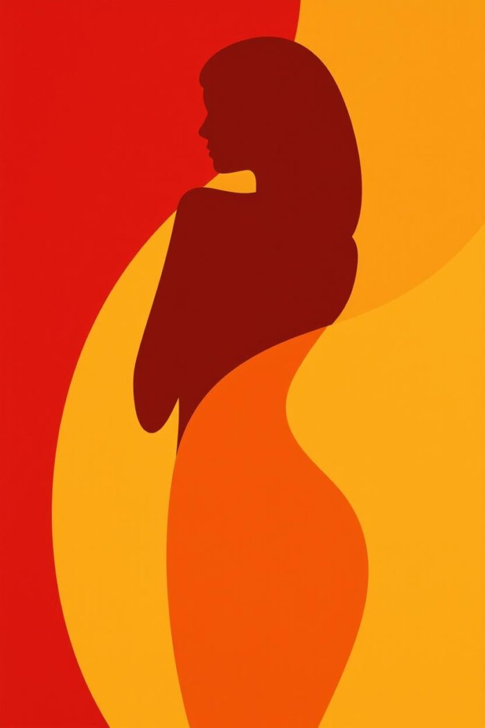 Minimalist Pop Art Female Silhouette Poster – Modern Abstract Wall Art picture