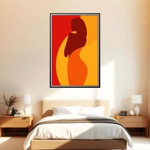 Minimalist Pop Art Female Silhouette Poster – Modern Abstract Wall Art picture