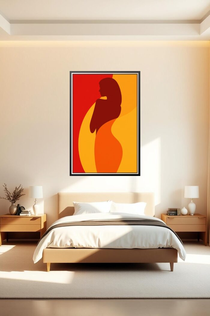 Minimalist Pop Art Female Silhouette Poster – Modern Abstract Wall Art picture