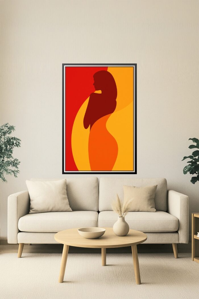 Minimalist Pop Art Female Silhouette Poster – Modern Abstract Wall Art picture