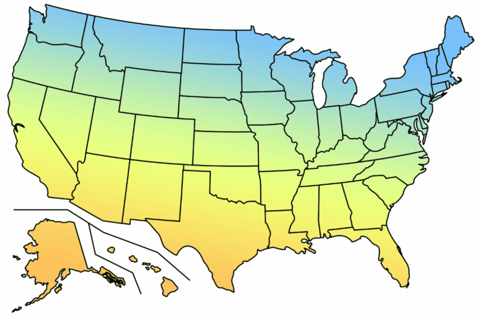 35x24in Poster Blank USA map