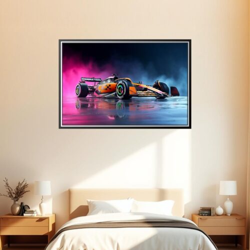 Formula 1 Race Car Poster – Futuristic Neon Racing Wall Art picture